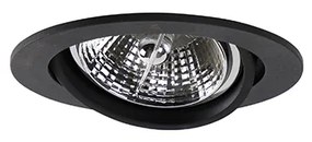 Set van 6 Moderne inbouwspot zwart kantelbaar AR70 - Cisco