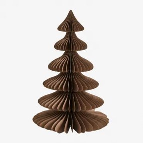Pack Van 2 Kerstbomen Van Papier Navira Karamelbruin Met Gouden Rand & ↑45 Cm - Sklum