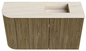 Mondiaz Joya DLux 70cm toiletmeubel ronding links dusk met wastafel faye rechts 1 kraangat meli