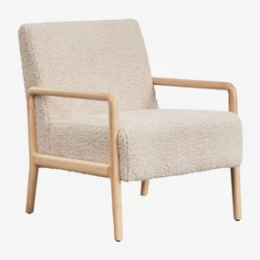Pakket Van 2 Maylene Rubberhouten Fauteuils Chenille Crème Beige - Sklum