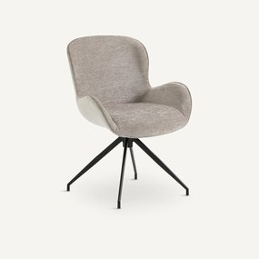 Draaiende tafelfauteuil in gevlamd fluweel, Asyar