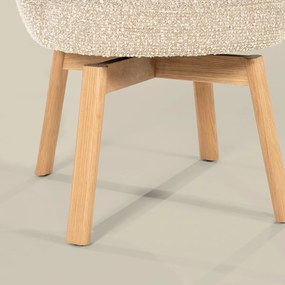 Eleonora Livia Eetstoel Hout Frame Taupe