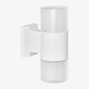 Led Buitenwandlamp In Aluminium Met 2 Fialon Lichtpunten Wit - Sklum