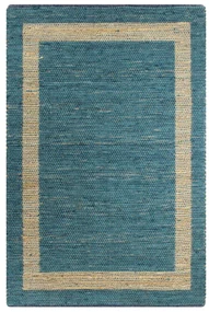 vidaXL Vloerkleed handgemaakt 120x180 cm jute blauw