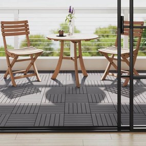 vidaXL Terrastegels 10 st 30x30 cm massief acaciahout greywash