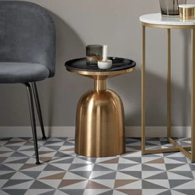 Kave Home Physic Bijzettafel Goud Met Emaille - 36.5 X 37cm.