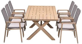 Garden Impressions Luando tuinset 7-delig - Tamako tuintafel 220x100 cm