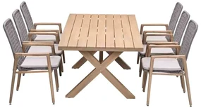 Garden Impressions Luando tuinset 7-delig - Tamako tuintafel 220x100 cm