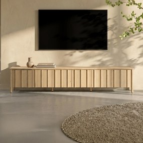Modern Tv-meubel Eikenhout Naturel 264 Cm - 264x47x50cm.