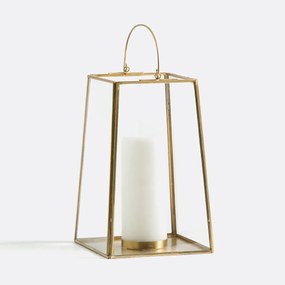 Kaarshouder in glas en messing of zwart metaal, Uyova