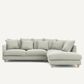 Omvormbare hoekbank in stonewashed fluweel, Lazare