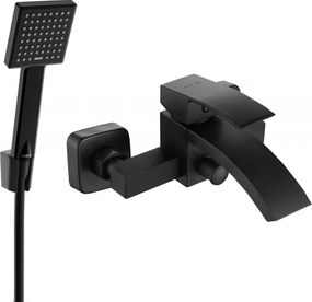 Mexen Libra R45 badkraan met douche set, zwart - 74513R45-70