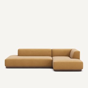 XL rechte hoekbank in linnen fluweel, JACOPO