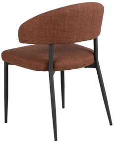 IRIS Terracotta (stof Basel 44) – GESTOFFEERDE STOEL MET GEVLOCHTEN RUGLEUNING VOOR WOONKAMER/EETKAMER LOFT