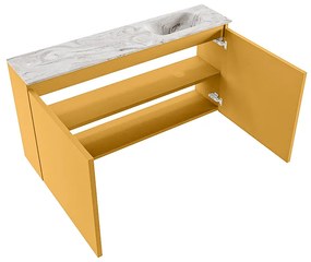 Mondiaz Ture DLux toiletmeubel 100cm ocher met wastafel glace rechts met kraangat