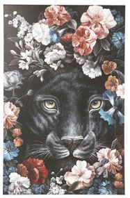 Kare Design Night Leo In Flower Schilderij Luipaard
