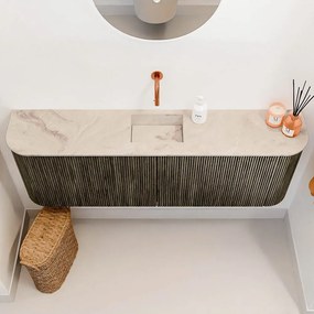 Mondiaz Joya DLux 125cm toiletmeubel ronding links/rechts shadow met wastafel faye midden zonder kraangat frappe