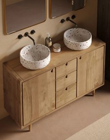 Livli Empresa badmeubel 135cm met ronde terrazzo waskommen