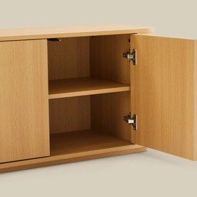Eiken Tv-meubel Met Ronde Hoeken - 180x40x50cm.