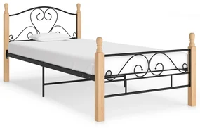 vidaXL Bedframe metaal zwart 100x200 cm