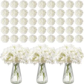 VEVOR Kunstbloemen, 305 stuks witte kunstzijden hortensia's, witte kunstbloemen met stelen voor doe-het-zelf bruidsboeketten, tafeldecoraties voor thuis, tafeldecoraties voor feesten