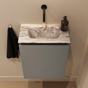 Mondiaz Ture DLux toiletmeubel 40cm smoke met wastafel glace midden zonder kraangat