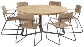 Taste by 4 Seasons Swing eetset naturel met Basso tafel Ø 160 cm * SALE *  Tuinset    beige weerbestendig