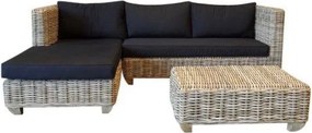 Showroommodel Toronto chaise longue loungeset rechts 3-delig naturel rotan