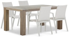 Tuinset 4 personen 165 cm Aluminium/textileen Taupe Osmen Joliet/Brighton