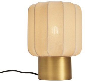 Japandi tafellamp goud met beige kap - Pluni