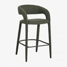 Hoge Kruk 75 Cm Gestoffeerd Arazeina Bouclé Leger Groen - Sklum