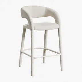 Hoge Kruk 75 Cm Gestoffeerd Arazeina Bouclé Wit - Sklum