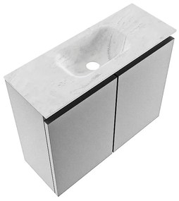 Mondiaz Ture DLux toiletmeubel 60cm plata met wastafel opalo midden zonder kraangat