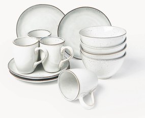 Handgemaakte ontbijtset Nordic Sand, 4 personen (12-delig)