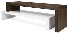 TemaHome Cliff Verstelbaar Tv-meubel Wit Met Walnoot - 125x38x20cm.
