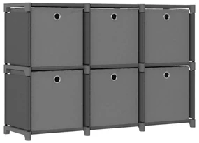 vidaXL Kast met 6 vakken met boxen 103x30x72,5 cm stof grijs