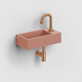 Clou Flush 3 keramische fontein 36cm met kraangat rechts roze mat