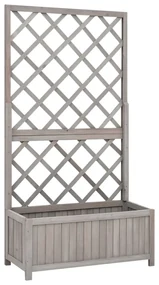 vidaXL Latwerkplantenbak 70x30x135 cm massief vurenhout grijs
