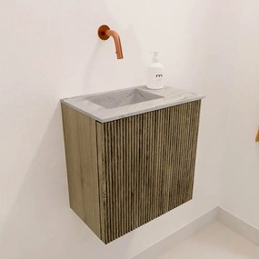 Mondiaz Joya DLux 40cm toiletmeubel dusk met wastafel faye links zonder kraangat glace
