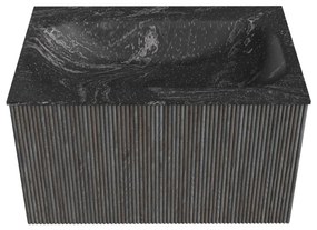Mondiaz Kurve-dlux 70cm badmeubel shadow met 1 lade en wastafel big small midden zonder kraangat lava