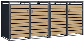 Overdekking voor 4 afvalbakken 120l of 240l Bremen CoverTech