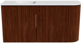 Mondiaz Joya 80cm toiletmeubel ronding rechts ruby met wastafel faye links zonder kraangat talc