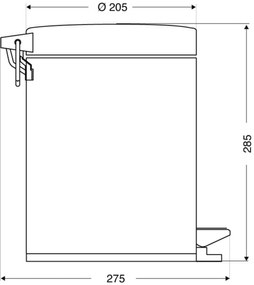 Emco System 2 staande afvalemmer 5 liter Chroom