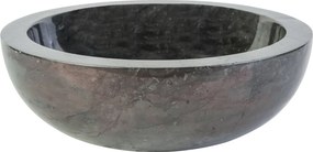 Sanigoods Ellie waskom rond gepolijst 35x12cm zwart marmer