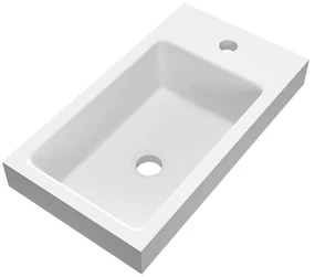 Brauer Solar Medium fontein mineraalmarmer 40x22cm met kraangat wit mat