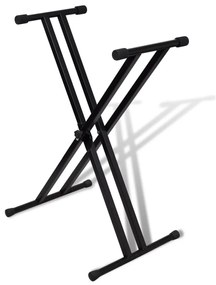 vidaXL Verstelbare keyboardstandaard dubbel X-frame