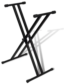 vidaXL Verstelbare keyboardstandaard dubbel X-frame