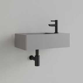 Sanigoods Luko fontein 40x22cm rechts met kraangat leigrijs