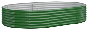 vidaXL Plantenbak 214x140x36 cm gepoedercoat staal groen