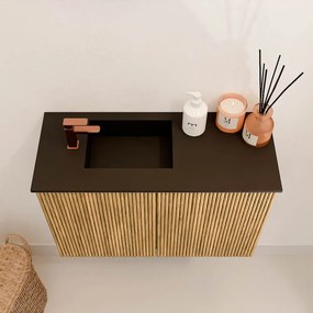 Mondiaz Joya 60cm toiletmeubel oak met wastafel faye links 1 kraangat urban